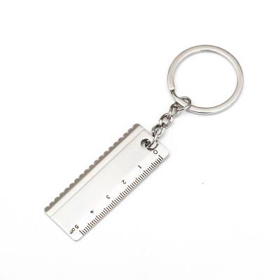 China Promotional Wholesale Metal Ruler Key Indicators Souvenir Name Logo Gift Key Chain Key Chain Custom for sale