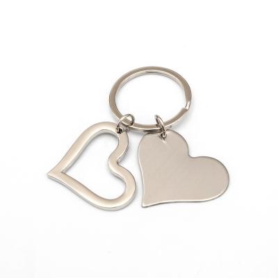 China New Wholesale Gift Heart Keychain Accessories Wholesale Sublimation Blanks Metal Keychain Keychain for sale