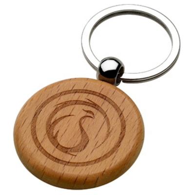 China Key Chain DIY Custom Design Handmade Locking Pattern Name Key Chain Engraved Wood Circular Key Indicator for sale