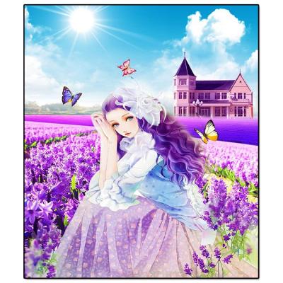 China Abstract Art Paintings Fantasy Cross Stitch Fairy Girl On Path for sale