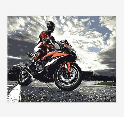 China Modern Wholesale Popular Design Home Decoration Racing Motorcycle Car Boat Hand Painted Oil Painting For Living Room Wall Art Painting for sale