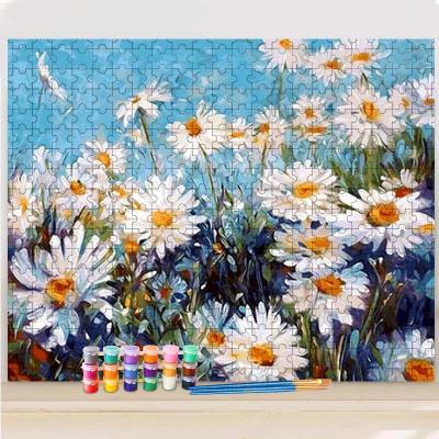 China New Custom Acrylic Painting Puzzles 1000 Adult Diy Painting Home Decoration Digital Classic/Postmodern Oil Flower Jigsaw Puzzles For Adult Pieces for sale