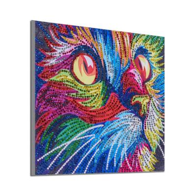 China Hot Wholesale Custom Modern Home Decor Art Crystal Diamond 5D Painting Kit Cat For Dimond Painting Cat for sale