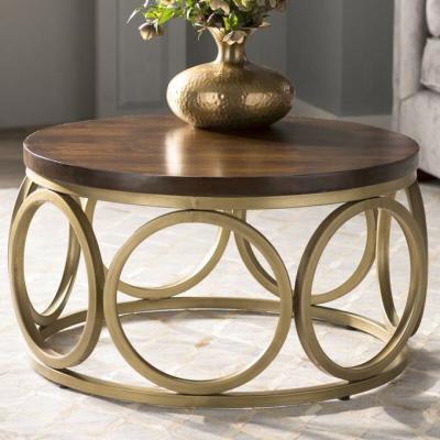 China Hot coffee table product living room furniture stainless steel gold round coffee table modern design coffee table sets for sale