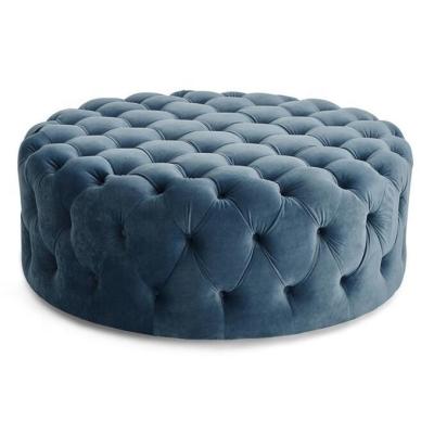 China (Other) Modern Home Furniture Round Velvet Fabric Adjustable Hot Selling Tufted Ottoman Stool Stool Coffee Table for sale