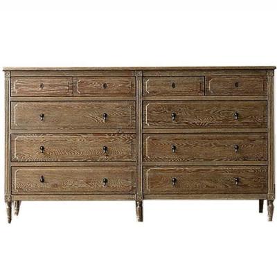 China Chest Of 10 Drawers Handmade Rustic Vintage Living Room Furniture Solid Wood Tall Chest Of Drawers for sale