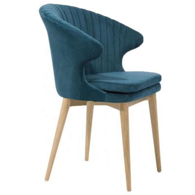 China Modern Velvet Fabric Wood Soft Leg Upholstered Dining Chair Nordic Dining Room Furniture Modern Wood Velvet Fabric Soft Leg Upholstered Dining Chair Nordic Dining Room Furniture for sale