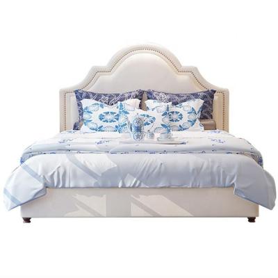 China Wholesale Classic Bedroom Furniture White Leather Hydraulic Storage Bed Upholstered Bed Storage for sale