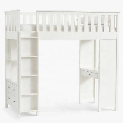 China Space Saving High Quality Modern Wooden Kids Map Bunk Bed With Study Table For Kids for sale