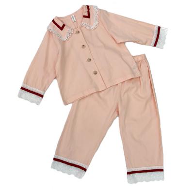 China Children's Breathable Cotton Service Suit Girls Long Sleeve Home Pajamas for sale