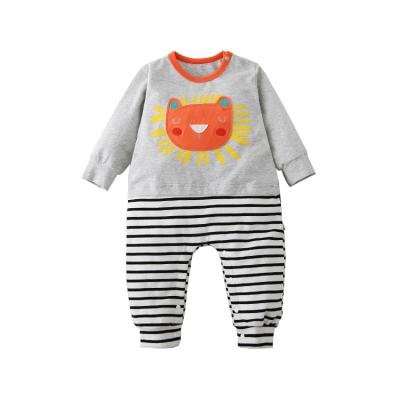 China Comfotable baby boy knit clothes winter cartoon lion pattern design 100% cotton baby romper for sale