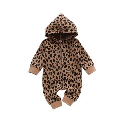 China Leopard Print 1-3 Years Old Baby Boys Casual Romper Autumn Cotton 100% Eco-Friendly Soft Baby Overalls for sale