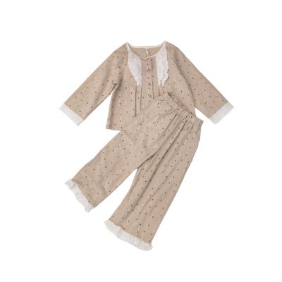 China High Quality Breathable Children Sleepwear Kids Lace Up Nightgown Girls Pajamas for sale