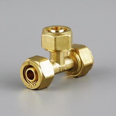 China Brass Water Tee Pex Pipe Fittings , Plastic Aluminum Hot Water for sale