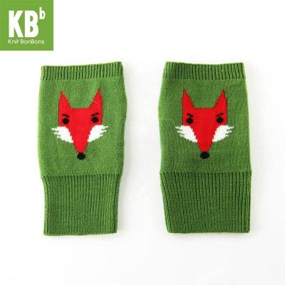 China 100% Acrylic Cute Customize 100% Acrylic Winter Adult Knit Fox Pattern Fingerless Knit Mittens Oversleeve for sale