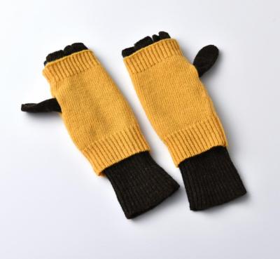 China New Style Women Men Colors Simple Running Comfortable Lambswool Multi Colors Mittens Warm Wrist Knit Full Length Female Winter Gloves Two Piece for sale