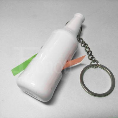 China Self Adhesive Highlight Film Indexer In Bottle Shape Dispenser With Key Chain Sticky Notes for sale