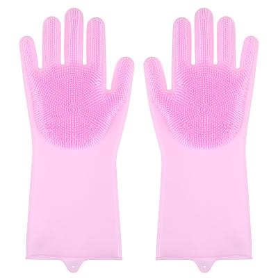 China Viable Kitchen Dish Silicone Cleaning Magic Rubber Gloves for sale