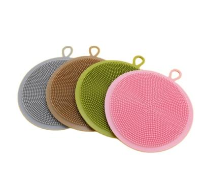 China Sustainable Food Grade Silicone Soft Dish Washing Brush Pad For Kitchen for sale