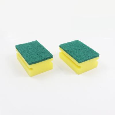 China Sustainable Manufacture Kitchen Sponge Scouring Pad Cleaning Scourer With Handle for sale