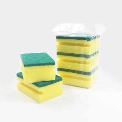 China Durable High Density Cleaning Rag Kitchen Grease Sponge Scouring Pad for sale