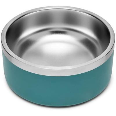 China Custom Powder Stocked Coated Dog Bowl 64oz Stainless Steel Insulated Dog Eating Bowl For Lager Dogs Cats for sale