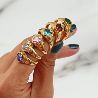 China Women Jewelry Stainless Steel Waterproof And Rust Proof Gold Plated Ladies Stainless Steel Finger Ring Women for sale