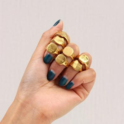 China Custom Jewelry Adjustable Finger Waterproof And Rust Proof Fine Rings Set Ring Women Gold Plated for sale