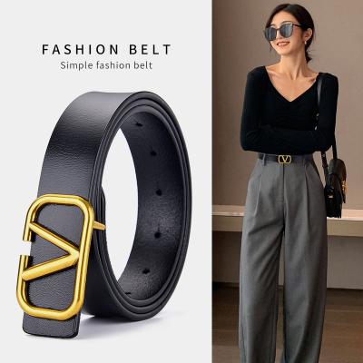 China Fashion.Casual.Business Women's Genuine Leather Belt Women's Style with Jeans Skirt Light Luxury Pure Cowhide Belt Fashion Versatile Suit Pant Belt for sale