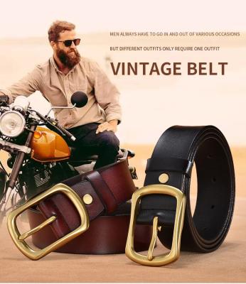 China Cow Hide Men's genuine belt, needle buckle, men's retro cowhide belt, high-end men's simple casual belt wholesale, manufacturer direct sa for sale