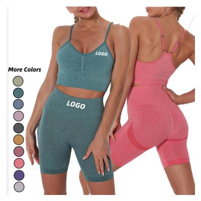 China Breathable Tracksuits Sports Tracksuit Women Yoga Suit Gym Set Women Workout Seamless Two Piece Women for sale