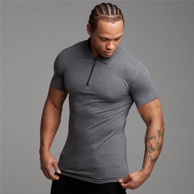 China Wholesale Custom Slim Fit Men's Slim Fit Lapel Sleeve Short Fashion Anti-wrinkle Summer Polo Shirts Fitness Breathable T-Shirts for sale