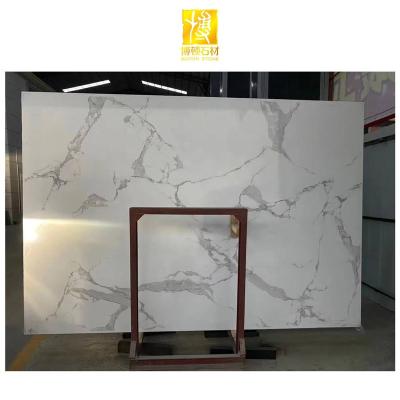 China Best Quality Carrara Artificial Marble Slab Eco - Friendly White Chinese Marble Tile for sale