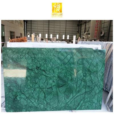 China BOTON Modern Natural Stone STONE Emerald Green Marble Slabs Flooring Tiles Wall Decorate Indian Green Marble for sale