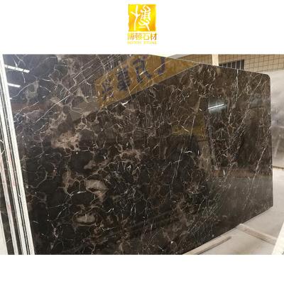 China Modern Chinese Natural Cafe Dark Emperador Brown Marble Floor Tiles for sale