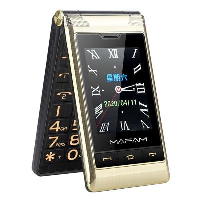 China New F10 Dual Screen Fast Charging Flip Phone Big Keys 2.8 inch Touch Display and 2.4 inch Dual SIM Mobile Phone Family Phone Number for sale