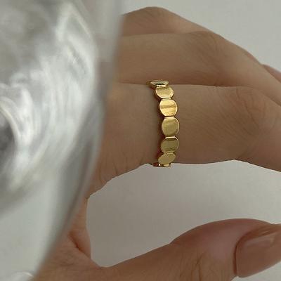 China Gold Silver Color Linked Circle Rings Gold Silver Color Linked Circle Rings Round Geometric Rings For Women Trendy 2020 Adjustable Minimalist Stacking Rings for sale