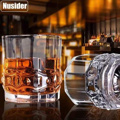 China Inventory 300ml sanblast whiskey glass whiskey cup golden whiskey glass printing glass for sale