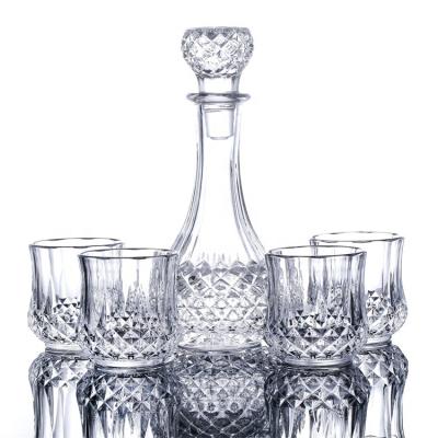 China Inventory 4 Liquor Glasses With Decanter Set Whiskey Glass Decanter Set Drinking Glass Hip Flask Whiskey Glass Cup for sale