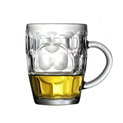 China Inventory 550ML Inventory 550ML Beer Cup Beer Mugs 16oz Glass Flask Liquor Beer Glass Wholesale Intense Flat Bottle Lead Free for sale