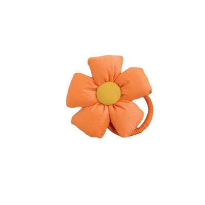 China Korean version of the main hair accessories rope headwear big five-petal flower cotton scrunchie girl hair cloth simple net red rope girl for sale