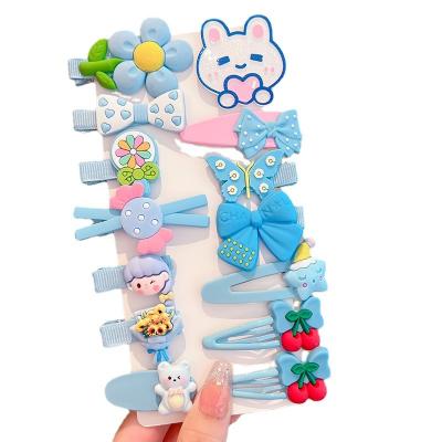 China Hair Accessories Children's Resin Hairpin Small Set Korean Princess Headdress Cute Broken Hair Coffee bb Clip Hairpin for sale