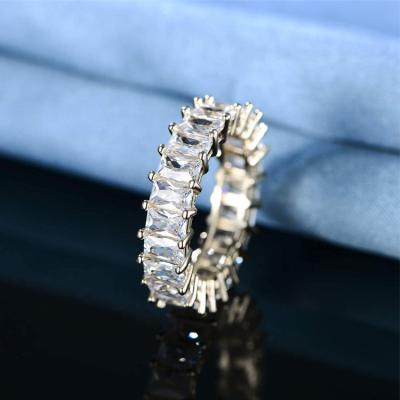 China RINNTIN SR168 FASHION Wand Cut CZ S925 Sterling Silver Eternity Ring Wedding Band Jewelry For Women for sale