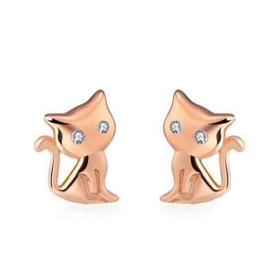 China RINNTIN SE107 Cute Trendy Korean Fine Jewelry 925 Sterling Silver Fox Cute Stud Earrings for sale