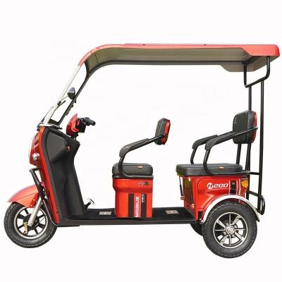 China New Energy Factory Electric Passenger Leisure Three Seats 3 Wheel Small Open Body Tricycle For Elderly Adult for sale