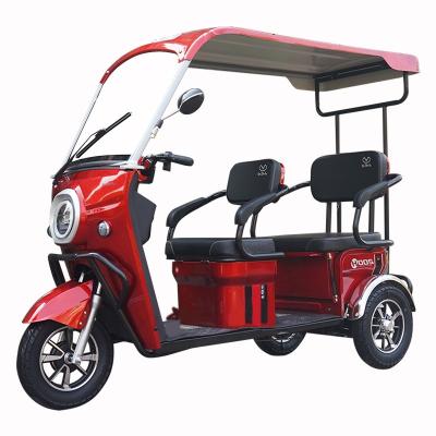 China New Energy Factory Low Price Leisure Passenger Electric Three Seats 3 Wheel Small Open Body Tricycle For Elderly Adult for sale