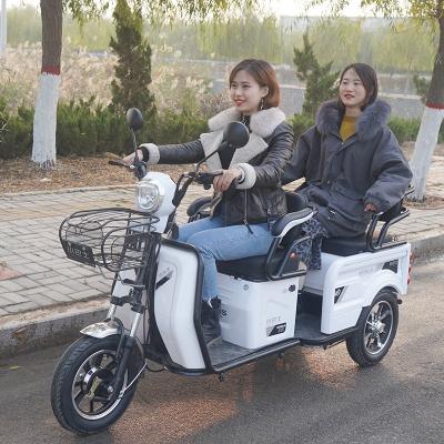 China New Energy Leisure Three Seats 3 Wheel Electric Passenger Trike Open Body Tricycle Small For Elderly Adult for sale