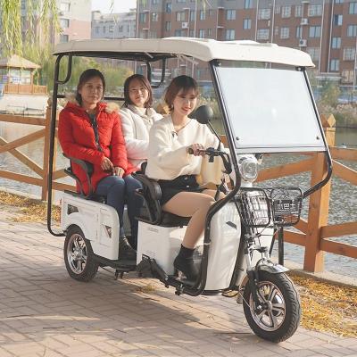 China New Energy Leisure Three Seats 3 Wheel Electric Passenger Low Price Trike Open Body Tricycle For Elderly Adult for sale