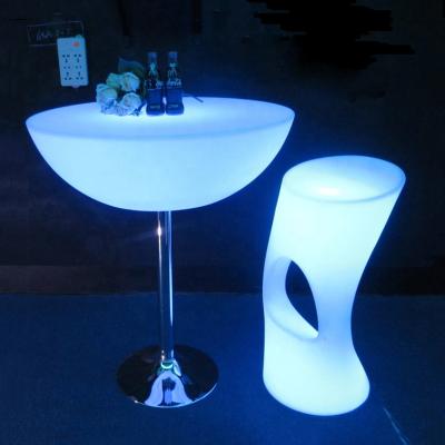 China Modern Modern Magical Color Changing Plastic LED Furniture Bar Chair And Table Sets For Nightclub Party And Event Furniture for sale