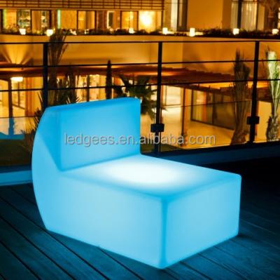 China PE Material Sectional Sofa Lighting Plastic Waterproof Modern Sofa With Led for sale